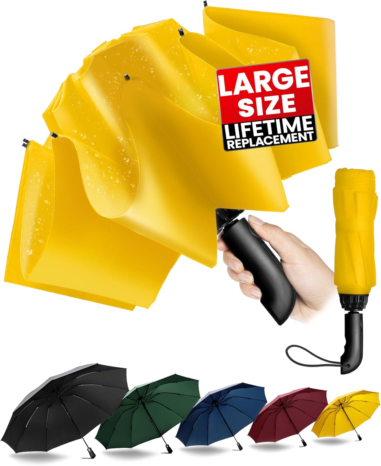 Conlun Travel Inverted Umbrella Compact Windproof- Automatic reverse Umbrellas for Rain - Folding Portable 10 Ribs Large Umbrella