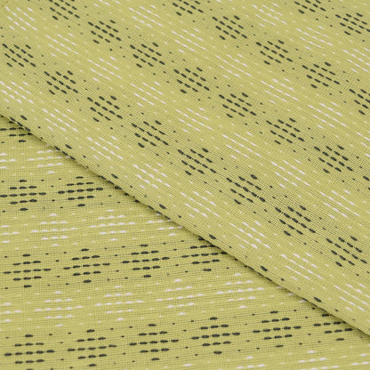 Japanese Furoshiki Cute Handkerchief & Bento Kinchaku Bag Cotton Fabric Wrapping Cloth Handmade in Kyoto Gifts Souvenir (120x120cm, Diamond-Shaped sashiko) (Yellow Green)