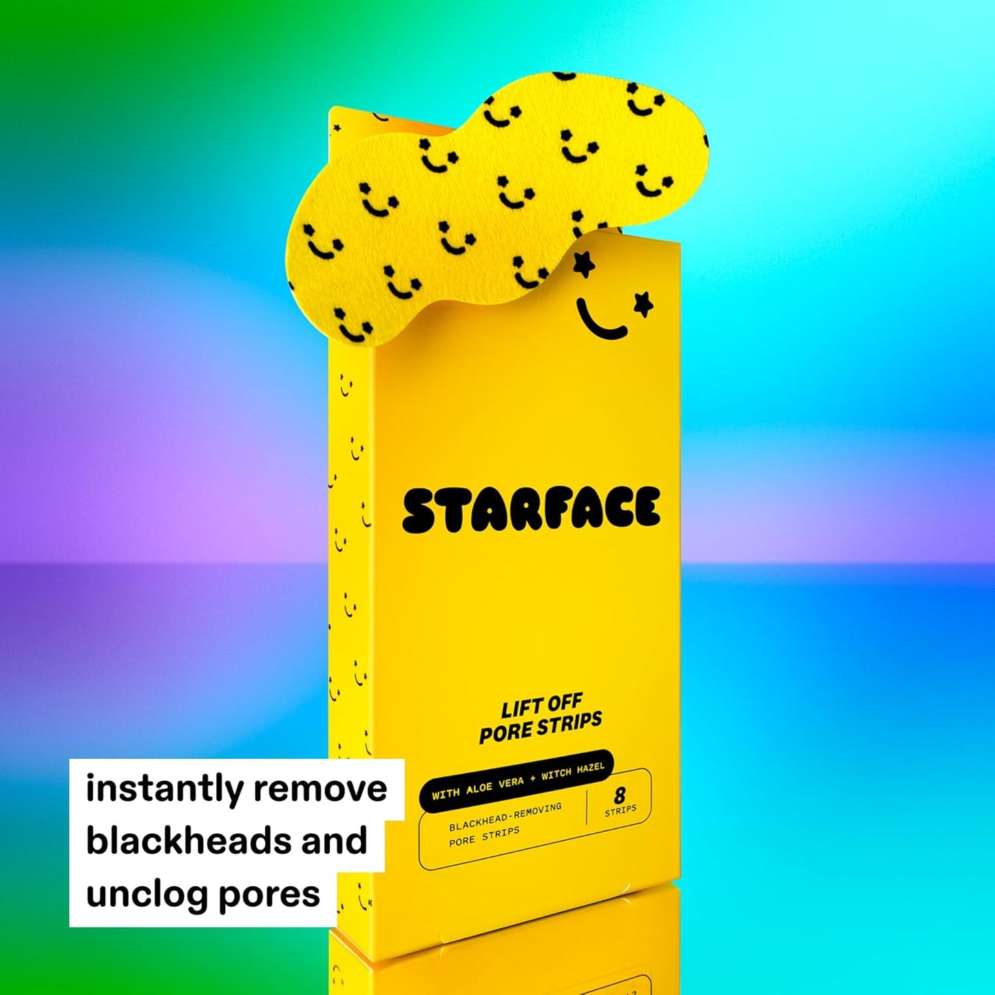 Starface Lift Off Pore Strips for Nose, 8 ct | Deep Cleansing • Dermatologist Tested • Fragrance Free