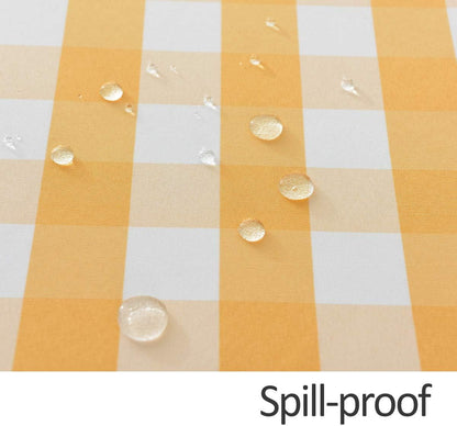 Round Checkered Tablecloth Spillproof Wrinkle Free Heavy Weight Gingham Table Cloth for Circular Table Buffalo Plaid for Buffet Banquet Parties Holiday Dinner 70 Inch Yellow and White