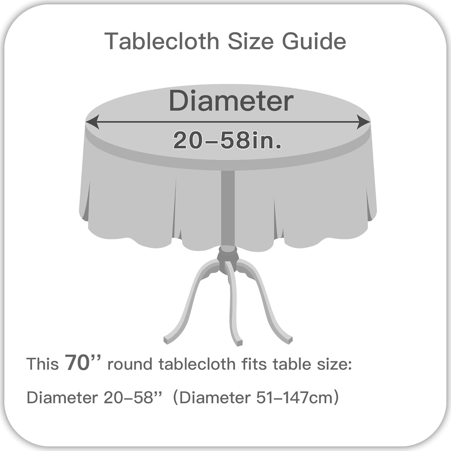 Round Checkered Tablecloth Spillproof Wrinkle Free Heavy Weight Gingham Table Cloth for Circular Table Buffalo Plaid for Buffet Banquet Parties Holiday Dinner 70 Inch Yellow and White