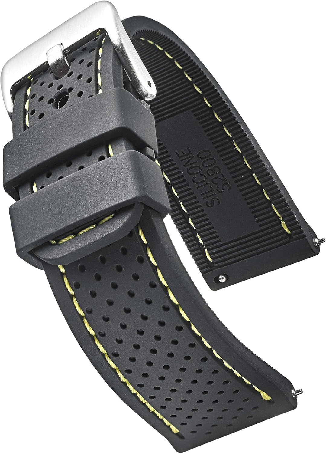 ALPINE Sporty Premium Soft Silicone Adjustable Watch Band - Replacement Rubber Watch Bands for Women & Men - Waterproof Quick Release Watch Straps - Compatible with Regular & Smart Watch Bands