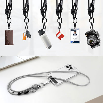 Crossbody Phone Lanyard Universal Cell Phone Strap Adjustable Nylon Strap with Metal Keychain Hook Compatible for iPhone & for Android Smartphones Breakaway Safety Clip- Red & Yellow