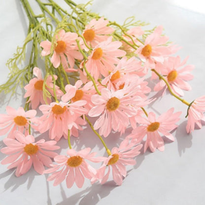 Artificial Flowers 10 Bundles Artificial Silk Daisy Fake Flowers UV Resistant Outdoor Fake Wildflowers with Stems Greenery Shrubs Plants Arrangements for Home Garden for Decoration (White and Yellow)