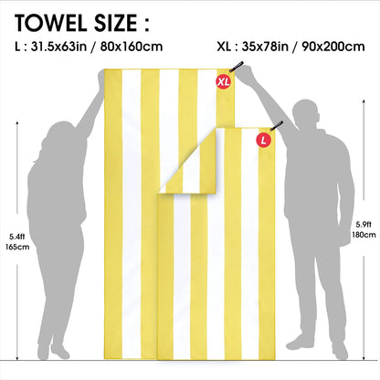 Quick Dry Beach Towel, Ultra Absorbent Microfiber Travel Towel, Lightweight & Compact for Beach, Swimming, Camping, Pool, Water Sports & Yoga