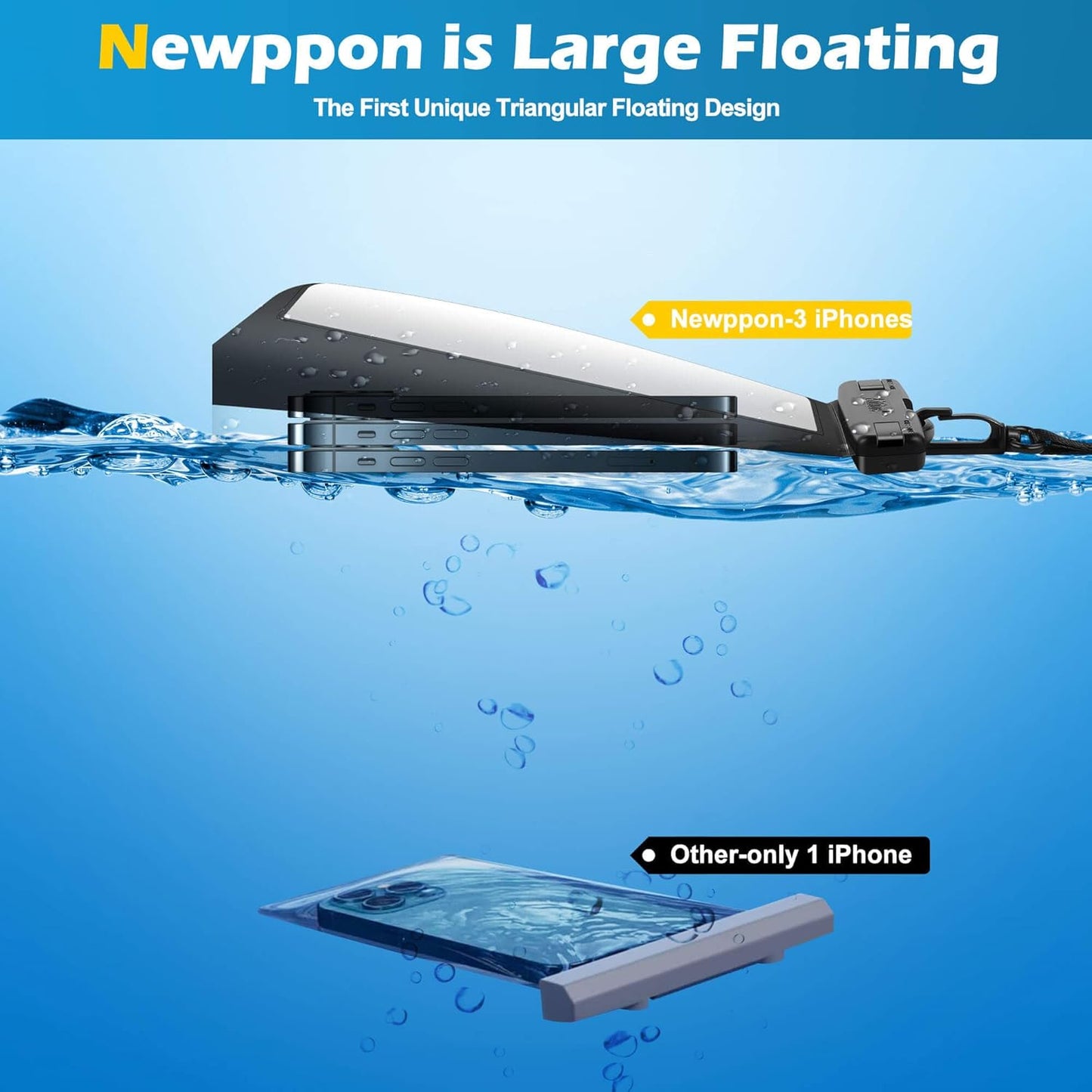 4 Pack Floating Waterproof Phone Pouch - Universal Large Floatable Water Proof Dry Bag Case - Float Clear Cell Holder with Lanyard - for iPhone 17 Pro Max Samsung Galaxy - Beach Swimming Pool