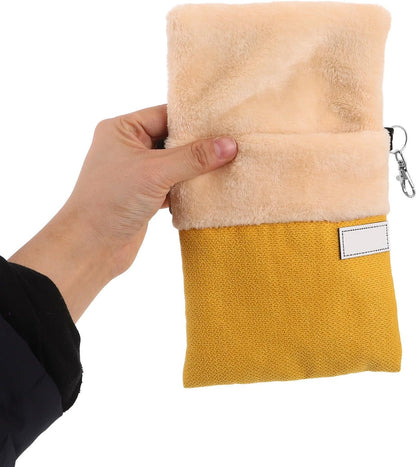 Sugar Glider Hanging Bag Plush Carrier with Optimal Warmth and Nonirritating Material, Yellow Nesting Pouch for Small Pets Like Hamsters, for Habitats and Rest