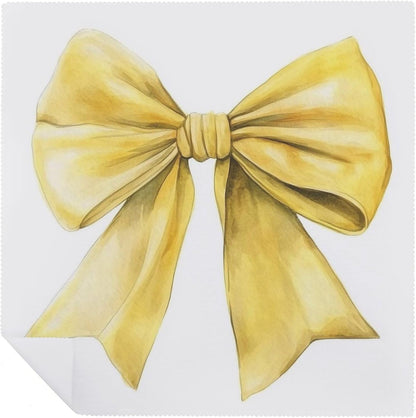 Watercolor Bow in The Butter Yellow Cloth Napkins Set of 6, Square Premium Reusable Washable Polyester Table Linen Napkin for Dinner Party
