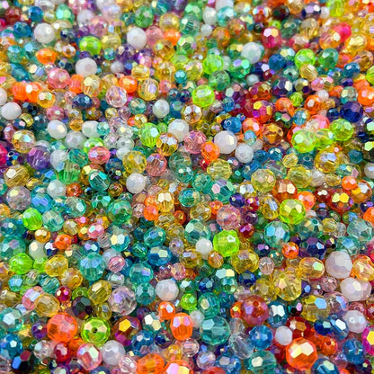 1000 Pcs 6MM Round Faceted Acrylic Beads AB Color Transparent Crystal Acrylic Beads Round Bicone Beads for Jewelry Making, Bracelets Necklaces Earrings Wind (125- Orange Yellow AB)