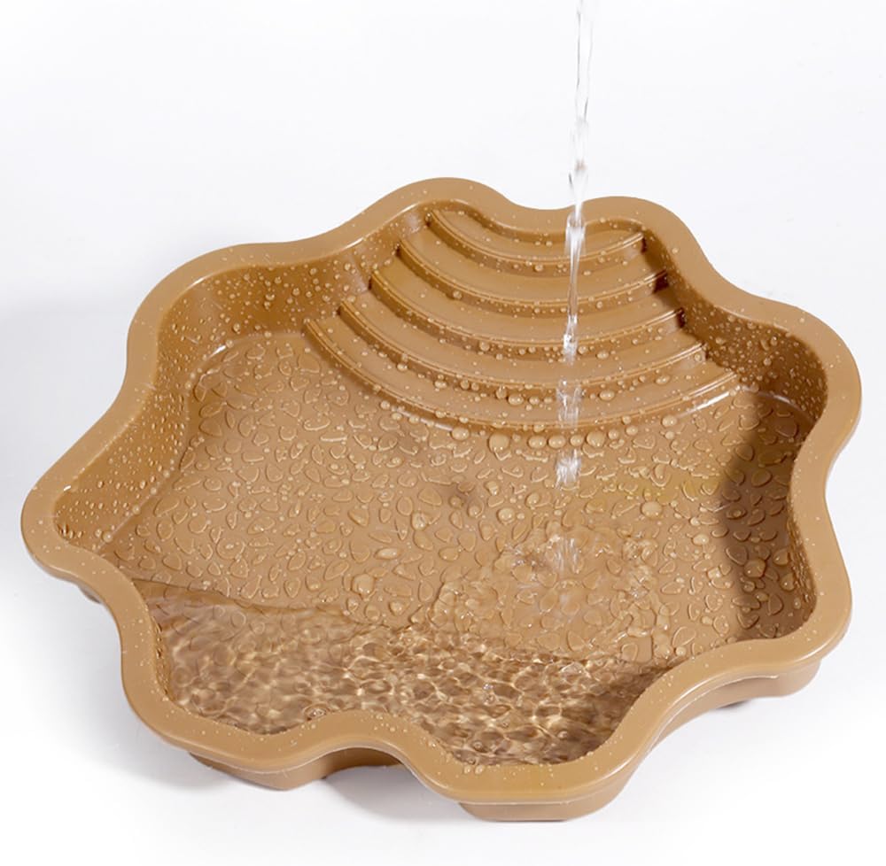 Turtle Bathing Pool, Reptile Feeding Dish Water Pot, Lizard Turtle Bathing Pool for Aquatic Climbing Pet