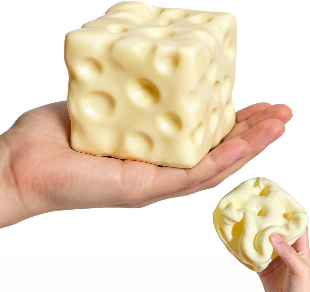Yellow Squeeze Cheese Squishy - Squeeze Luck Cheese Squishy Skin Soft , Soft Novelty Slow Rising Sensory Cheese Stress & Anxiety Relief Fidget Toys (Yellow, M(6cm))