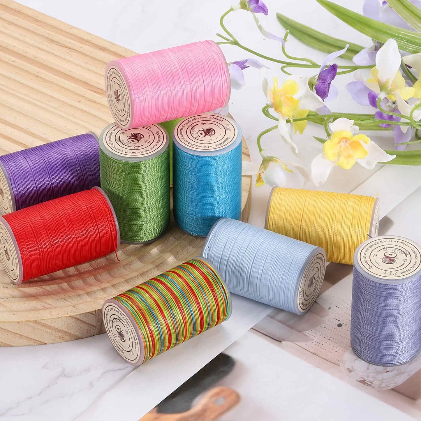 Waxed Cord 0.45mm Waxed Thread 87 Yard Wax String Leather Cord for Bracelet Making, Necklaces, Beading, Jewelry Making and DIY Crafts (Fluorescent Yellow)