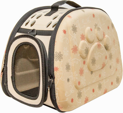 PetLike Airline Approved Pet Carrier Soft Sided Collapsible Travel Bag for Cats & Small Dogs (Beige, Smooth)