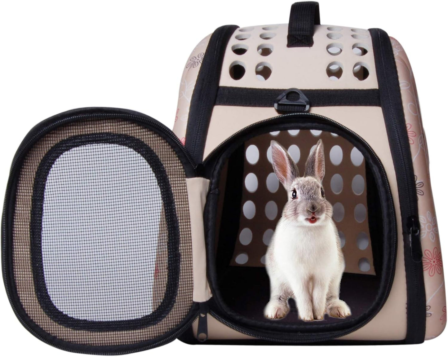 PetLike Airline Approved Pet Carrier Soft Sided Collapsible Travel Bag for Cats & Small Dogs (Beige, Smooth)