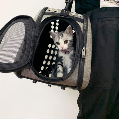 PetLike Airline Approved Pet Carrier Soft Sided Collapsible Travel Bag for Cats & Small Dogs (Beige, Smooth)