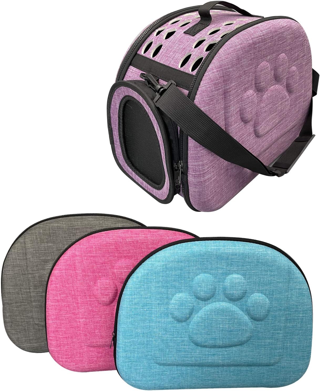 PetLike Airline Approved Pet Carrier Soft Sided Collapsible Travel Bag for Cats & Small Dogs (Beige, Smooth)