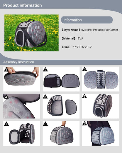 PetLike Airline Approved Pet Carrier Soft Sided Collapsible Travel Bag for Cats & Small Dogs (Beige, Smooth)