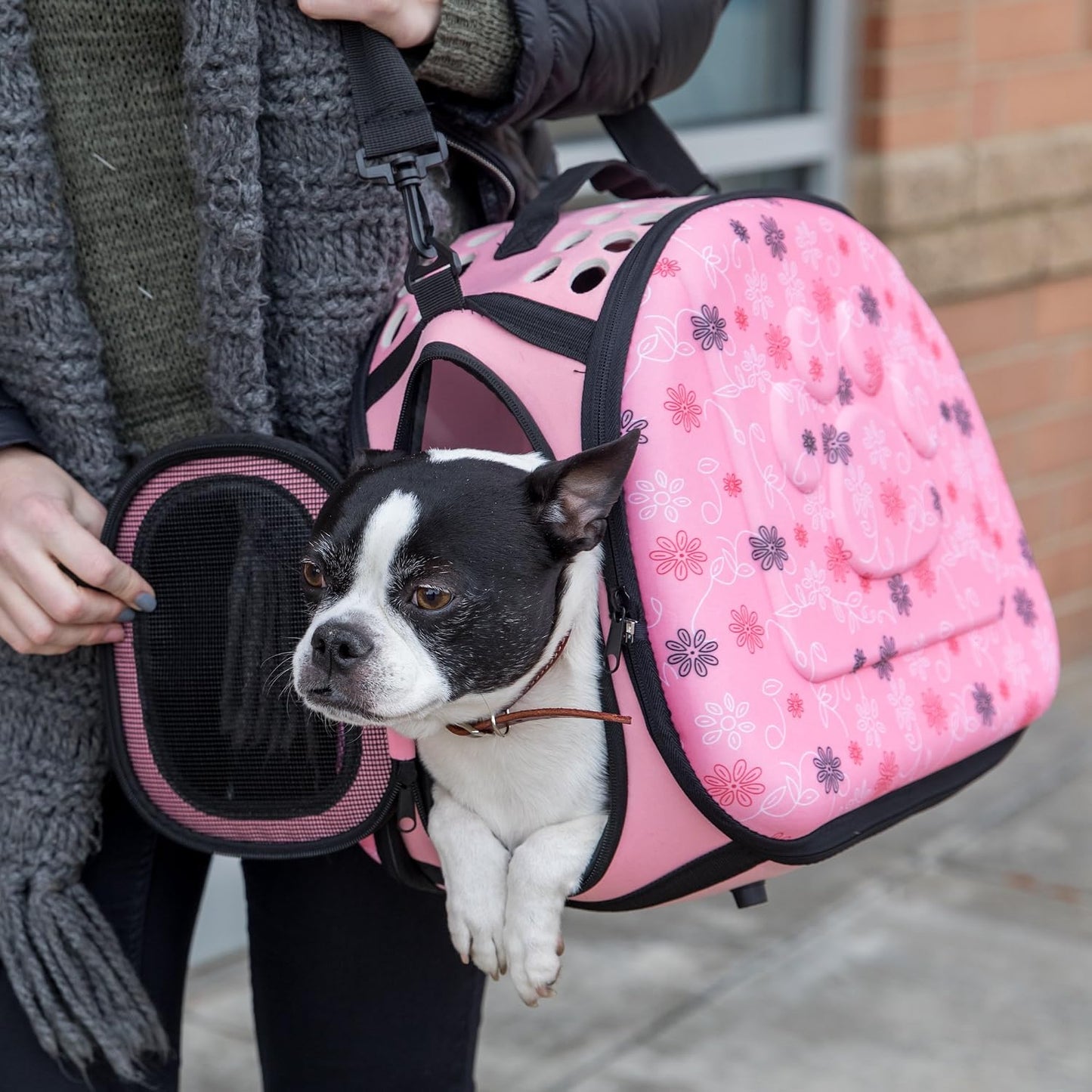 PetLike Airline Approved Pet Carrier Soft Sided Collapsible Travel Bag for Cats & Small Dogs (Beige, Smooth)