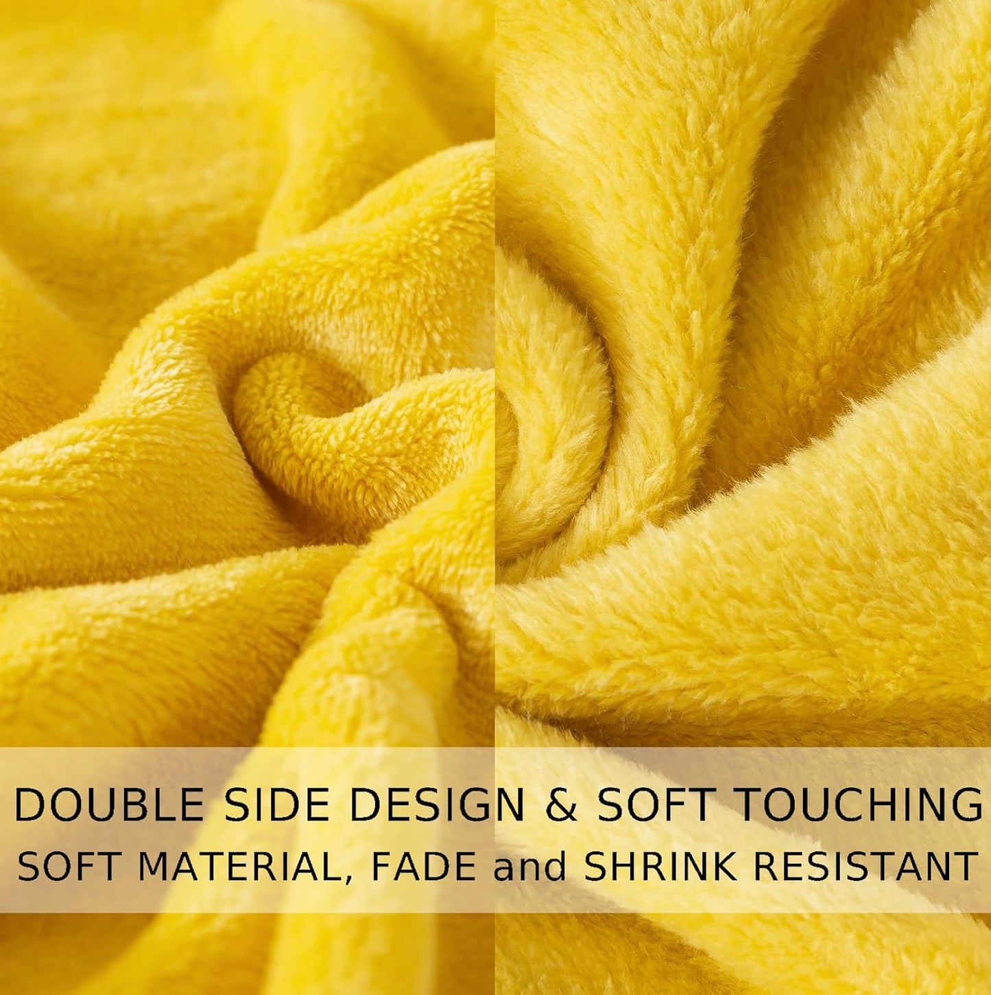 Soft Queen Size Blanket for All Season Warm Fuzzy Microplush Lightweight Thermal Fleece Summer Autumn Fall Winter Spring Blankets for Queen Full Bed Couch Sofa,90x90 Inches,Yellow
