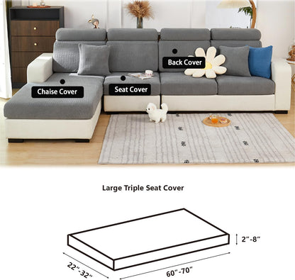 Magic Sofa Couch Covers Soothing Home Sofa Cushion Covers Universal Sofa Covers Washable Stretch Slipcovers for Sectional Sofa (Lemon Yellow,Large Triple Seat Cover)