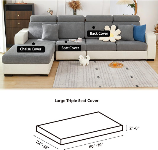 Magic Sofa Couch Covers Soothing Home Sofa Cushion Covers Universal Sofa Covers Washable Stretch Slipcovers for Sectional Sofa (Lemon Yellow,Large Triple Seat Cover)