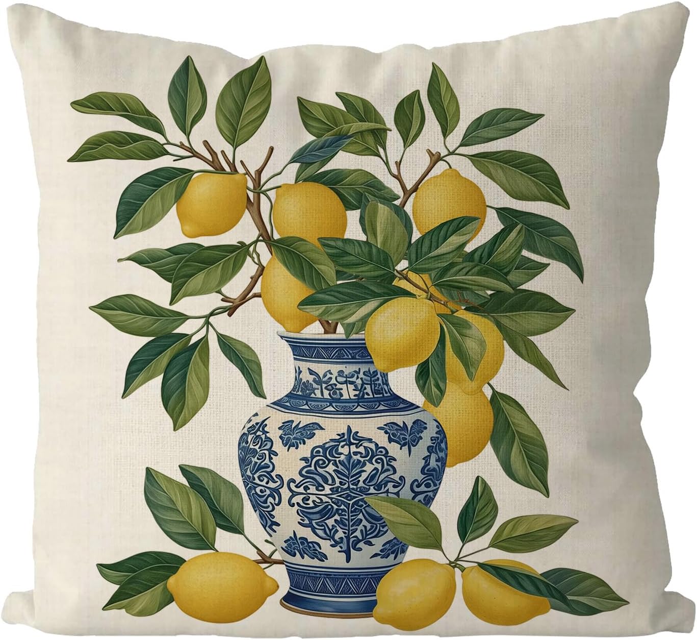 GAGEC Summer Pillow Covers 18x18 Inch Summer Decor Lemon Decor Lemon Pillow Covers for Home Sofa Living Room Farmhouse Cushion Case Decorations