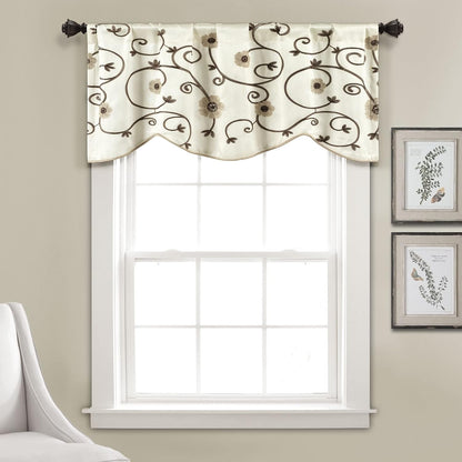 Lush Decor Royal Garden Valance Floral Window Kitchen Curtain (Single), 42”W x 18"L, Yellow