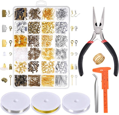 Jewelry Making Supplies Kit - Repair Tools with Accessories, Pliers, Findings, Beading Wires for Adults and Beginners