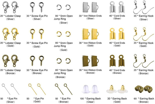 Jewelry Making Supplies Kit - Repair Tools with Accessories, Pliers, Findings, Beading Wires for Adults and Beginners