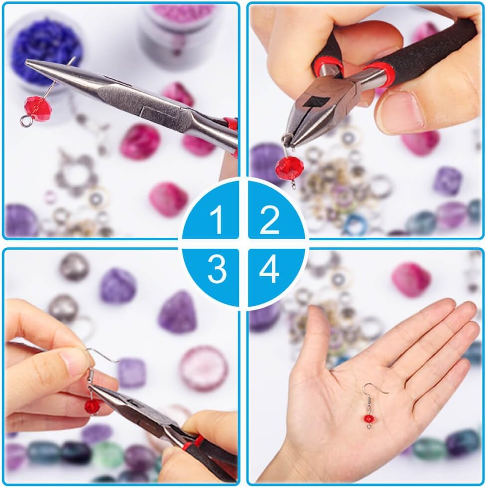 Jewelry Making Supplies Kit - Repair Tools with Accessories, Pliers, Findings, Beading Wires for Adults and Beginners
