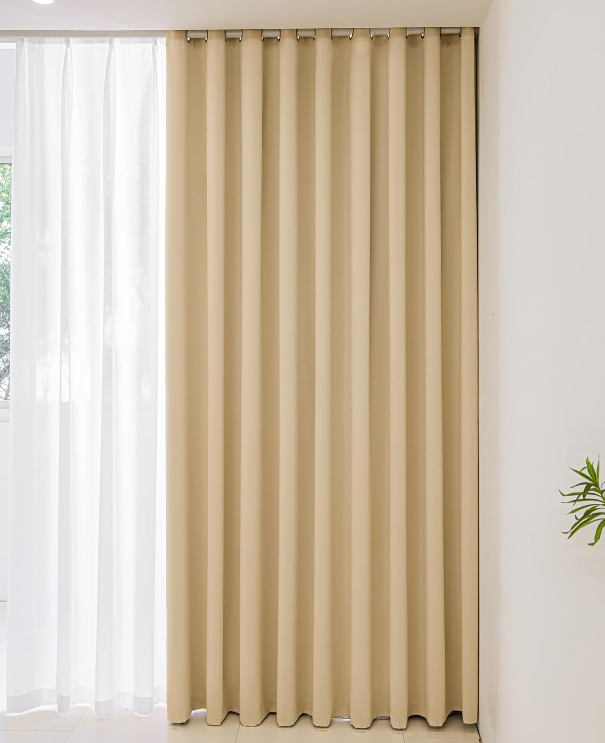 Windows Light Yellow Blackout Curtains 90 inches Long 2 Panels Set Grommet Blackout Drapes Energy Saving Noise Reducing Thermal Insulated for Bedroom Living Room Nursery
