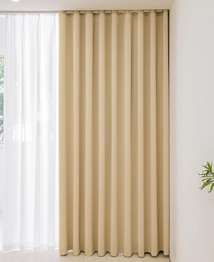 Windows Light Yellow Blackout Curtains 90 inches Long 2 Panels Set Grommet Blackout Drapes Energy Saving Noise Reducing Thermal Insulated for Bedroom Living Room Nursery