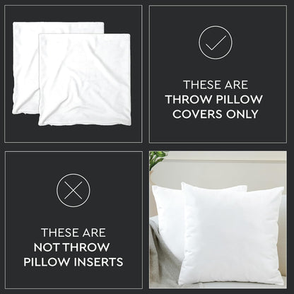 Encasa XO Velvet Throw Pillow Covers 20x20 in (50x50 cm) - Lemon Yellow - No Inserts, Pack of 2 Cases | Solid Plain Dyed Soft & Smooth, Square Decorative Cushion Covers for Living & Bedroom