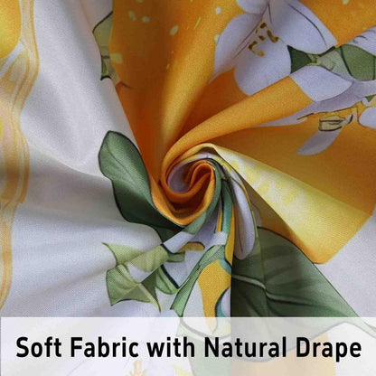 Lemon Kitchen Curtains Sets for Windows Lemon Summer Curtain Sink Window Valance 3 Piece Set Yellow Kitchen Decor Tier Curtains 3 Panels for Living Room Bedroom