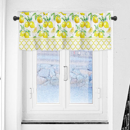 54 Inch X 18 Inch Curtain Valance for Windows, Lemon Fruits Pattern Kitchen Living Room Bedroom Window Treatment with Rod Pocket, Yellow