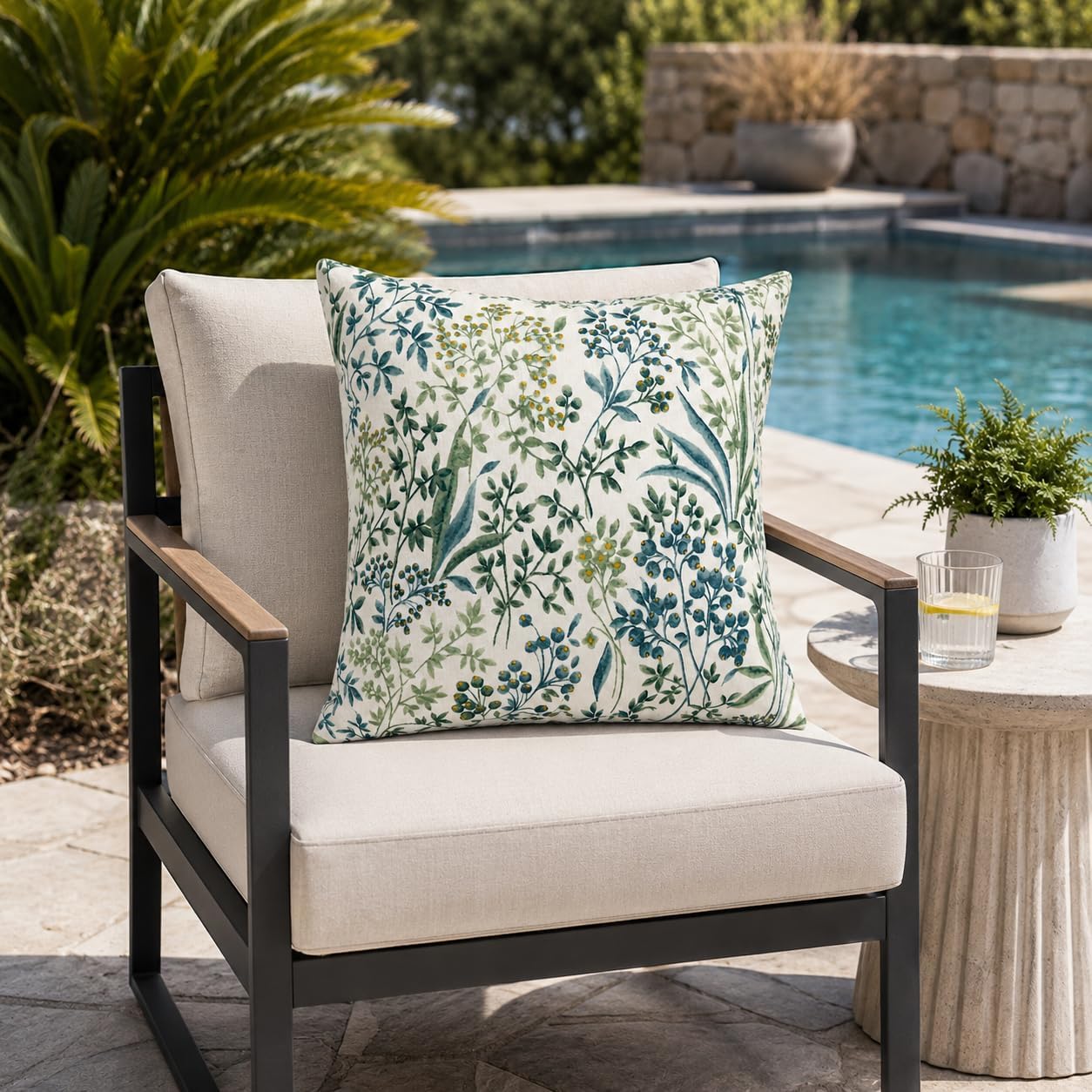 Outdoor Pillows 18×18 Inch | Pack of 2 Waterproof Decorative Throw Pillows with Inserts, Square Pillows for Bed, Couch, Sofa and Patio Furniture