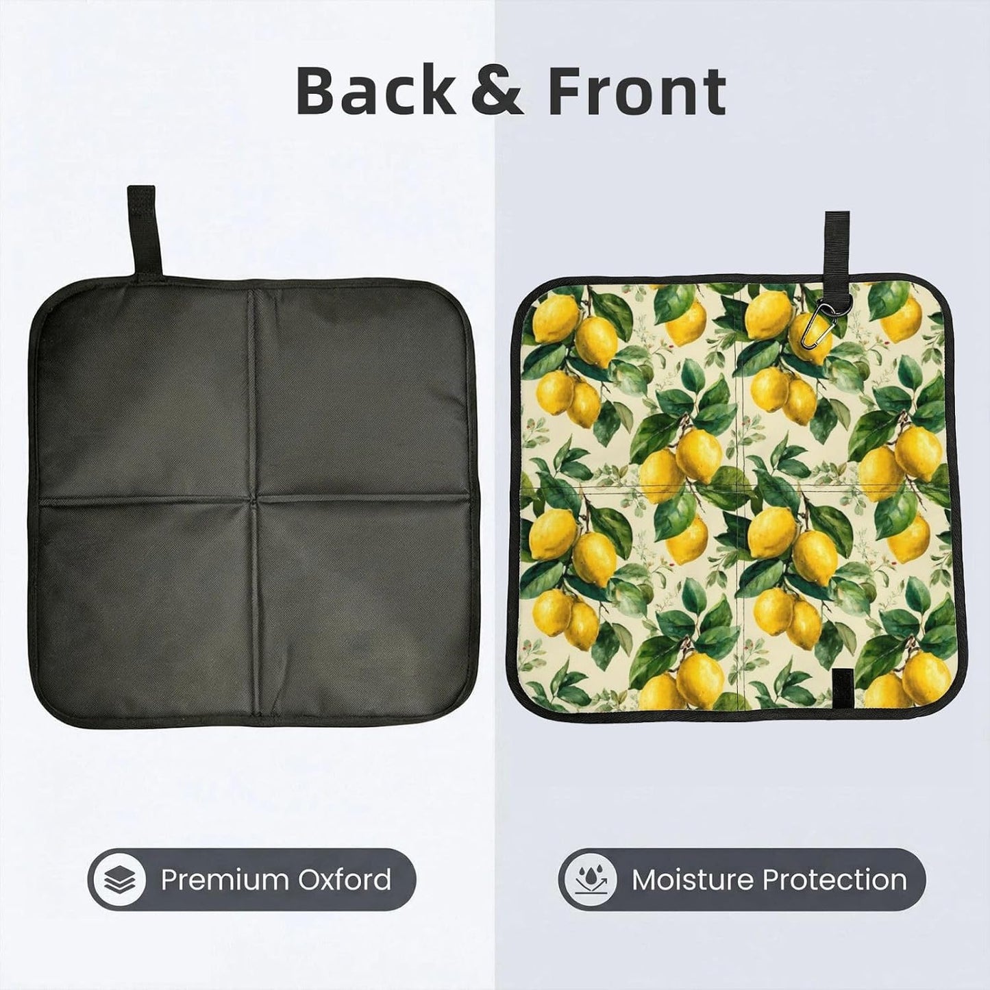Yellow Lemon Leaves for Foldable Seat Cushion, Waterproof Mat for Camping, Beach & Picnics