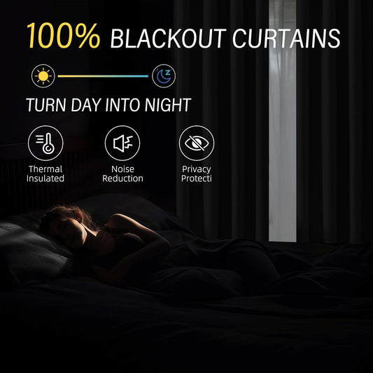 ChrisDowa 100% Blackout Mustard Yellow Solid Curtains 84 Inches Long 2 Panels for Bedroom Living Room,Farmhouse Room Darkening Thermal Insulated Soundproof Grommet Top Window Treatment Drapes,52x84