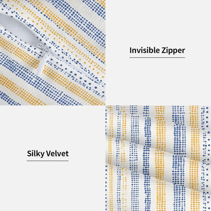 KiuLoam Navy Blue Yellow Dots Striped Throw Pillow Covers 18 x 18 Inch Set of 2 Outdoor Decorative Pillow Cases Farmhouse Cushion Cases for Couch Bed Home Decor