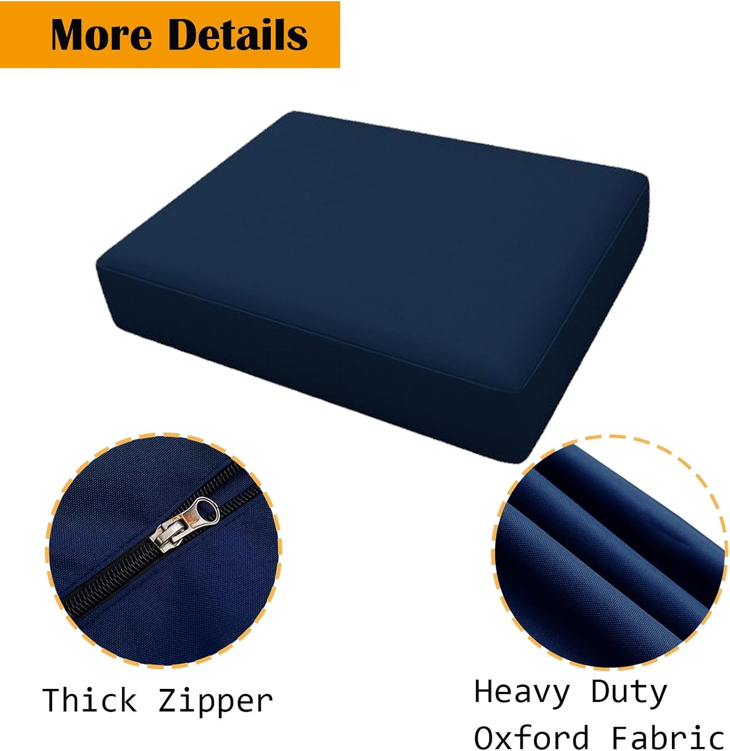 SK Studio Patio Cushion Covers Replacement, 2 Pack Waterproof Outdoor Furniture Seat Cushion Slipcover with Zipper for Garden and Backyard, Yellow