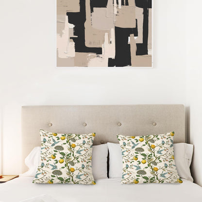 Chinoiserie Pillow Cover, Hummingbird Lemon Pillow Covers 18x18 Set of 2, Grandmillennial Pillow Cover, Lemon Outdoor Pillows Cover, Gifts for Hummingbird Lovers