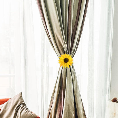 VOSAREA 2pcs Sunflower Curtain Tieback Clips Yellow Curtain Tiebacks Decorative Tie Back Window Drape Holdbacks for Home Decor