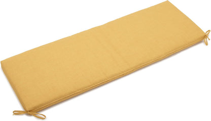 Blazing Needles Outdoor Spun Poly 19-Inch by 60-Inch by 3-1/2-Inch 3-Seater Bench Cushion, Lemon