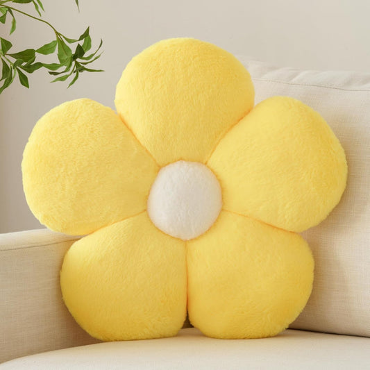 Zlgkjk Flower Pillows, Decorative Throw Pillow with Soft Plush for Couch Bed, Cute Daisy Pillow Cushion Home Decor Floral Throw Pillow (Yellow, 14.9 Inches)