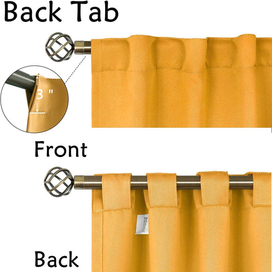 BGment Mustard Yellow Curtains for Bedroom - Thermal Insulated Blackout Room Darkening Curtains with Rod Pocket and Back Tab for Living Room, 2 Window Curtain Panels (42 x 63 Inch)
