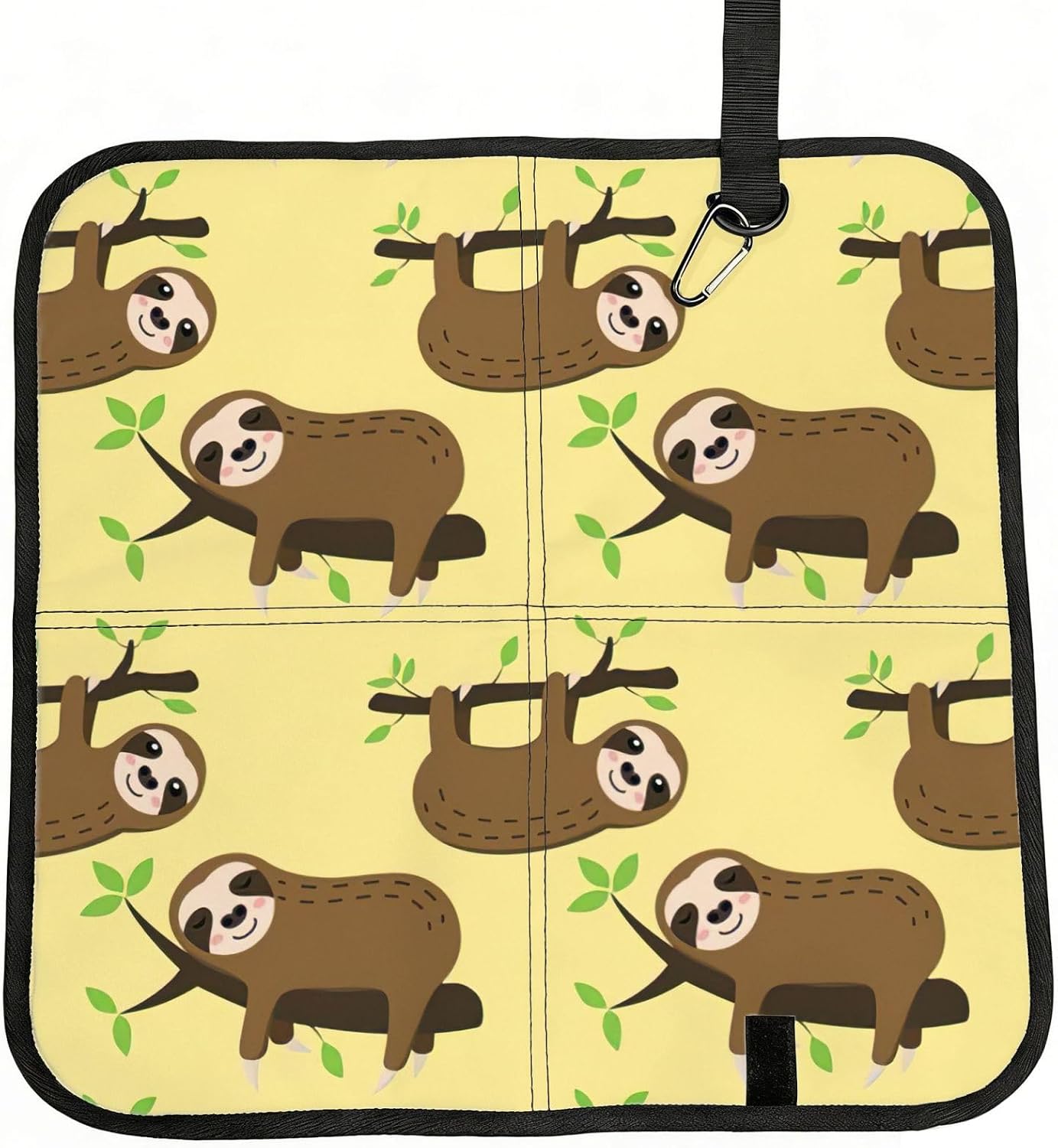 Cute sloths on yellow lemons Print Hiking Seat Pad,Foldable seat cushion,for Camping Backpacking Stadium Outdoor