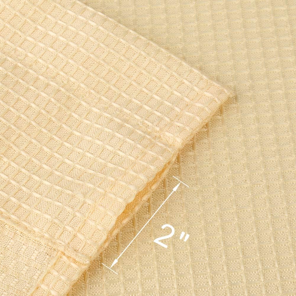 NANAN Valance Curtain 15 inch Waffle Weave Fabric Window Curtain for Kitchen Living Room Bedroom - 60" x 15", Yellow, One Panel