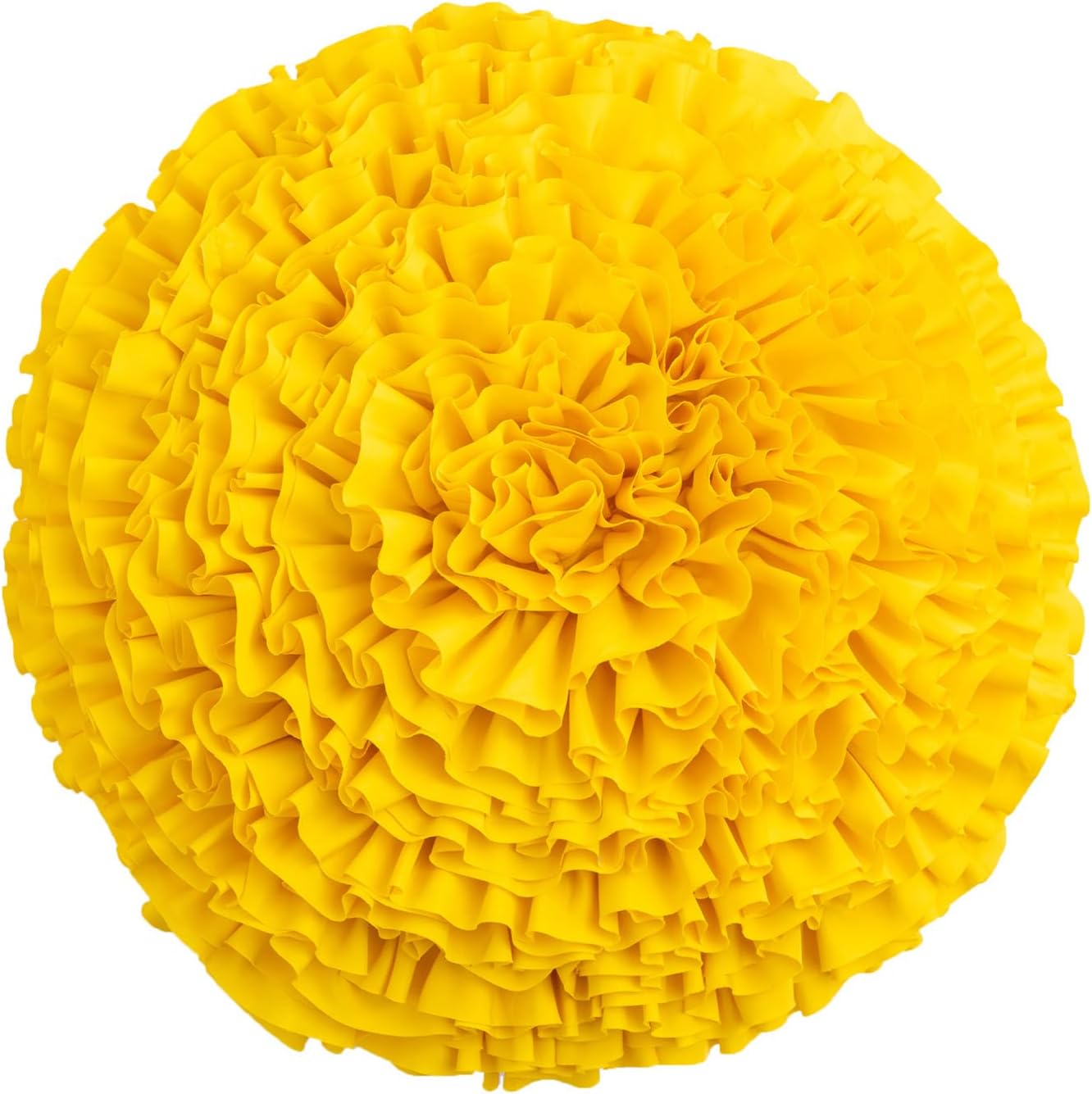Yellow 3D Flower Throw Pillow Covers for Sofa Couch,Yellow Round Floral Cushion for Bedroom，Home Decorative Accent Pillow Case for Living Room,Yellow Flower Pillow for Kids