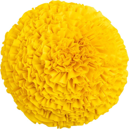 Yellow 3D Flower Throw Pillow Covers for Sofa Couch,Yellow Round Floral Cushion for Bedroom，Home Decorative Accent Pillow Case for Living Room,Yellow Flower Pillow for Kids