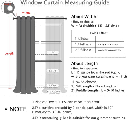 MYSKY HOME 100% Blackout Curtains for Kids Bedroom Thermal Insulated 95 Inch Length Nursery Curtains 2 Panels Grommet Light Filtering Yellow Pom Pom Sheer Drapes Double Layers Dining Room, 52W x 95L